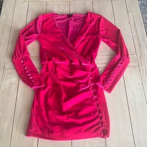 NBD Electric Hot Pink Velvet Cocktail Dress XS
